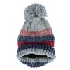 Snuggle Buds Kids' One Size Striped Winter Beanie Hat with Pom - 3 of 3