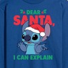 Men's - Lilo and Stitch - Dear Santa I Can Explain Long Sleeve Graphic T-Shirt - 2 of 4