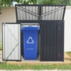 ORRD Outdoor Metal Garbage Bin Shed for 2 Trash Cans, Upgraded Black Galvanized Steel Storage for Yard or Garden - 2 of 4