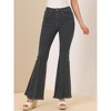 Allegra K Women's Vintage High Waist Stretch Denim Bell Bottoms Jean Pants - 2 of 4