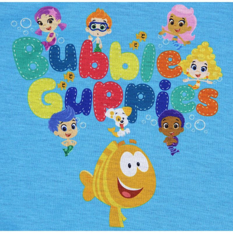 Nickelodeon Toddler Boy's Bubble Guppies Character Sleep Pajama Set Short Blue, 4 of 5