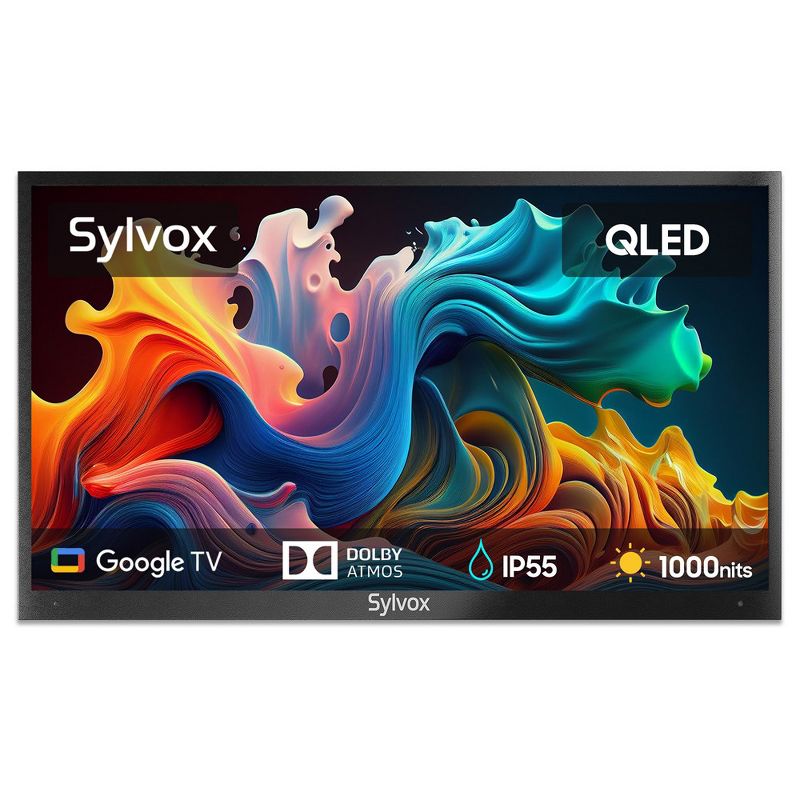 SYLVOX Outdoor TV, 43'' QLED Smart Google TV, IP55 Waterproof, Dolby Vision HDR, Voice Remote,1000nits Weatherproof Television(Deck Pro QLED 2.0), 1 of 8