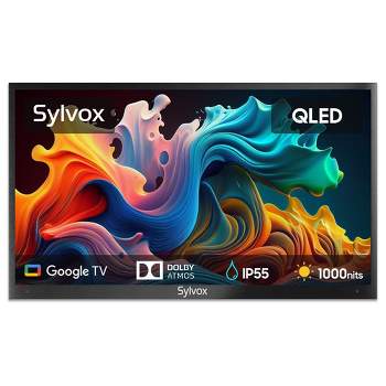 SYLVOX Outdoor TV, 43'' QLED Smart Google TV, IP55 Waterproof, Dolby Vision HDR, Voice Remote,1000nits Weatherproof Television(Deck Pro QLED 2.0)