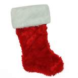 Northlight 20" Red and White Traditional Cuff Extra Plush Christmas Stocking
