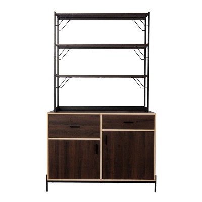 Bertsmie Kitchen Storage Shelf Brown/Black - Aiden Lane