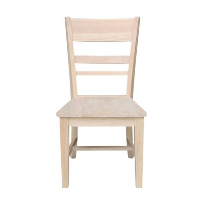 Eco-Friendly Solid Parawood Ladderback Dining Side Chairs, Set of 2