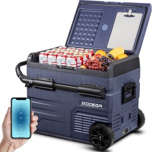 12 Volt Car Refrigerator, Portable Freezer Dual Zone APP Control, 52 Cans Fridge 12/24V DC and 100-240V AC - 1 of 4