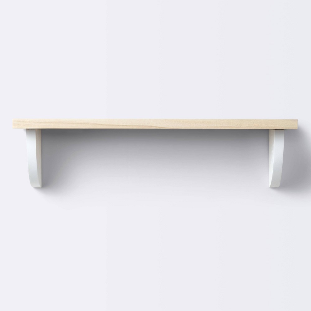 Photos - Wall Shelf Half Moon Dots and Dash Pattern Decorative  - Natural White - Cl