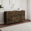 63 Inch Sideboard Buffet Cabinet With Rack Shelf, Coffee Bar Storage With Metal Legs, Divided Display Storage Sideboard With 3 Drawers - 2 of 4