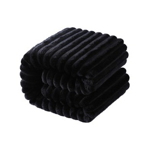 Flannel Fuzzy Toddler Blanket, Fluffy Warm and Lightweight Baby Plush Blanket, 30x40 Inches, Black - NTBAY - 1 of 4