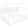 Full Size Metal House Bed Frame with Fence and Shelves - 4 of 4