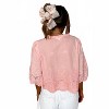 Women's Embroidered Tie Front Top - AnnieWear - 3 of 3