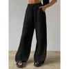 Women's Summer Casual High Waisted Palazzo Pants Wide Leg Trousers with Pockets Spring Fall Long Lounge Pant - 4 of 4