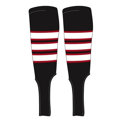 MK Socks Traditional Baseball Stirrups Pattern C-7 Black, Red, White (L)