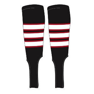 MK Socks Traditional Baseball Stirrups Pattern C-7 Black, Red, White (L) - 1 of 2
