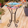 LuxenHome Flamingo Glass Birdbath with Metal Stand Pink - 2 of 4