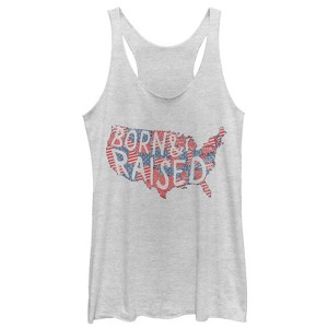 Women's Lost Gods Fourth of July  U.S.A. Born Racerback Tank Top - 1 of 3