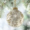 Glass Christmas Tree Ornaments - 67mm/2.63" [4 Pieces] Decorated Balls from Christmas by Krebs Seamless Hanging Holiday Decor - 3 of 4