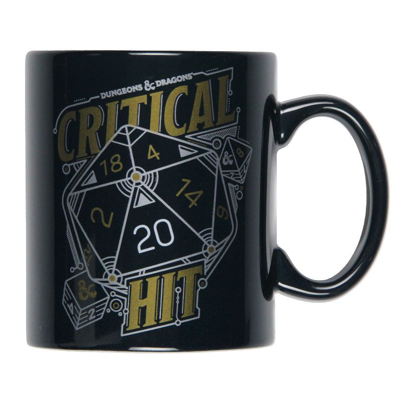 Dungeons and Dragons Critical Hit D20 Dice 16 OZ. Ceramic Coffee Mug Tea Cup Black, 2 of 5