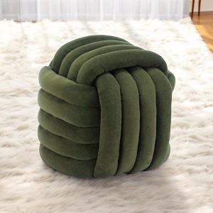 Alilang 19.30 inches Plush Curved Lounge Chair with Tubular Backrest Design-Green - 1 of 4