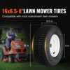 VEVOR Lawn Mower Tires with Rim, 16x6.5-8" Tubeless Tractor Tires, 2-Pack Tire and Wheel Assembly, Turf Pneumatic Tires, 3" Offset Hub, Black - 3 of 4