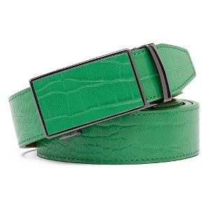 Braveman | Men's Genuine Leather Crocodile Design Dress Belt with Automatic Buckle - 1 of 3