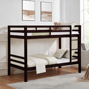 Kumasinova Bunk Bed with Thick Posts,Wood Bunk Bed with Ladder,High Guardrail for Kids Teens Bedroom,No Box Spring Needed - 1 of 4