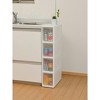 JEJ Astage Set of 2 Slim Drawer C Reinforced 4 Shelf Compartment Sleek Narrow Space Design White Clear - 4 of 4