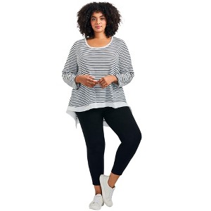 Avenue Women's Plus Size Urban Slub Jersey Tee - 1 of 4