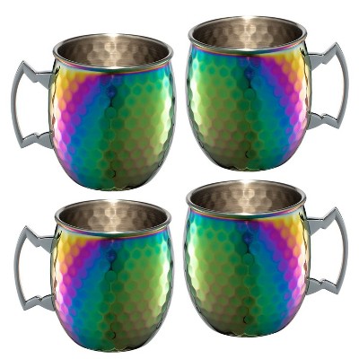 4pk 20oz Hammered Rainbow Mule Migs - Cambridge Silversmiths