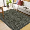 Vintage Area Rug Floral Printed Carpet Non Slip Oriental Distressed Floor Mat Washable Low Pile Indoor Carpet for Bedroom Kitchen Office - 2 of 4