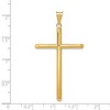 Black Bow Jewelry 14k Yellow Gold Large 3mm Hollow Tube Cross Pendant - 4 of 4