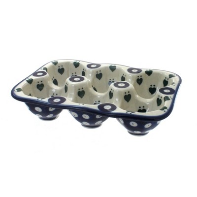 Blue Rose Polish Pottery Alyce Egg Tray - 6 Count