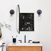 Wooakway Recessed or Wall Mount Medicine Cabinet 24 x 36 Inch Bathroom Mirror Cabinet with HD Mirror, Black - 3 of 4