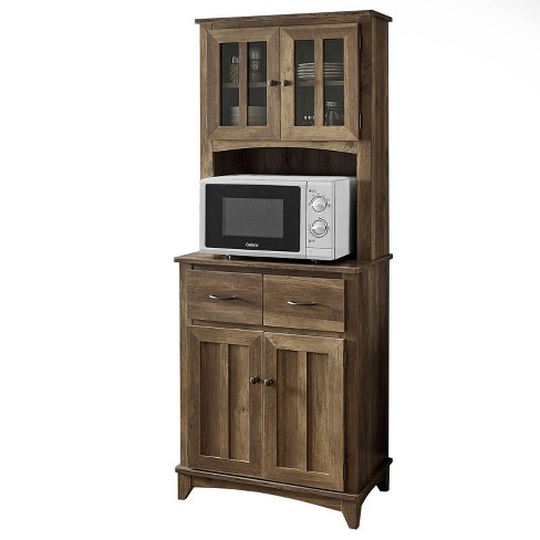Traditional Microwave Cabinet Reclaimed, Microwave Cabinet With Hutch