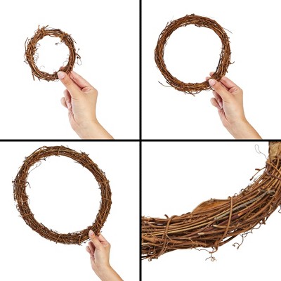 Set of 3 Brown Grapevine Wreath Forms for DIY Crafts