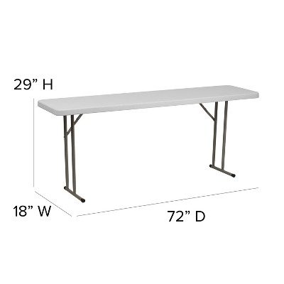 Granite White 6-Foot Rectangular Plastic Folding Table with Locking Legs