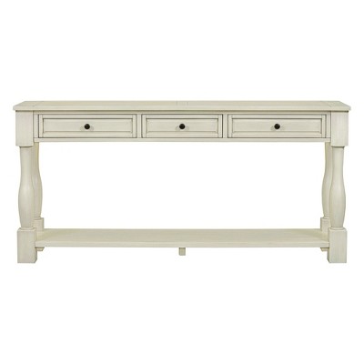 NicBex 63"Console Table with 3 Drawers and Open Shelf Narrow Long Sofa Table behind Couch Suitable for Entryway,Hallway,Living Room