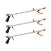 Cubii Health Lightweight Compact 15" Easy-to-Use Reacher Grabber Tool and Magnetic Tip, Aluminum, (3 Pack) - 2 of 4