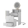 NicBex 3-in-1 Vanity Desk with Mirror & Lights,Makeup Vanity Table with 2 Drawers & Stool,Dressing Table with Charging Station for Small Place - 2 of 4