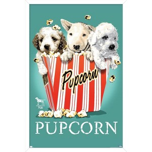 Trends International Jim Baldwin - Pupcorn Framed Wall Poster Prints - 1 of 4