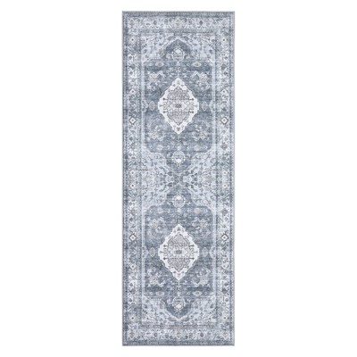 Area Rugs for Living Room - Machine Washable, Non-Slip, Stain Resistant, Soft Boho Vintage, Low Pile Thin Carpet