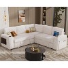 Vipbear 85" Modular Sectional Sleeper Sofa with Pull Out Bed, 5 Seat L Shaped Couch with Reclining Backrest，Tool Free Assembly - 4 of 4