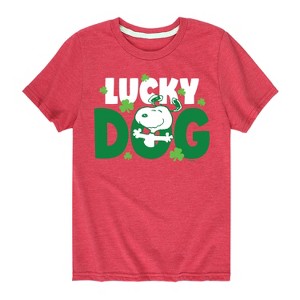 Boys' - Peanuts - Snoopy Lucky Dog Short Sleeve Graphic T-Shirt - 1 of 4