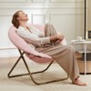 Lirago Pink Comfortable Disc Chair with Faux Fur Adult Size for Bedroom Living Room 25.59x25.59x32.28 inch - 4 of 4