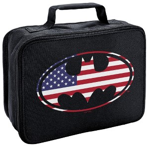 Batman Usa American Flag Shield Logo Insulated Soft Sided Lunch Box - 1 of 4