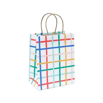 Small PlaidGift Bag - Spritz™: Colorful Birthday Packaging, FSC Certified, Multicolored Classic Pattern