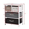 Costway Storage Drawer Unit 4 Woven Basket Cabinet Chest Bedside Table Nightstand - 2 of 4