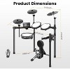 Electronic Drum Set-5 Quiet Mesh Pads-2 Switch Pedals-Drum Throne-Headphones-USB MIDI-390 Sounds-30 Songs-For Beginner And Adults - 3 of 4