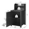 Dolonm 18" Side table, Side table with barn door enclosure, adjustable shelf storage rack, equipped with Type-C/USB/AC outlets - 2 of 4